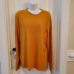 Mens Long Sleeve Crew Neck Shirt - Mustard